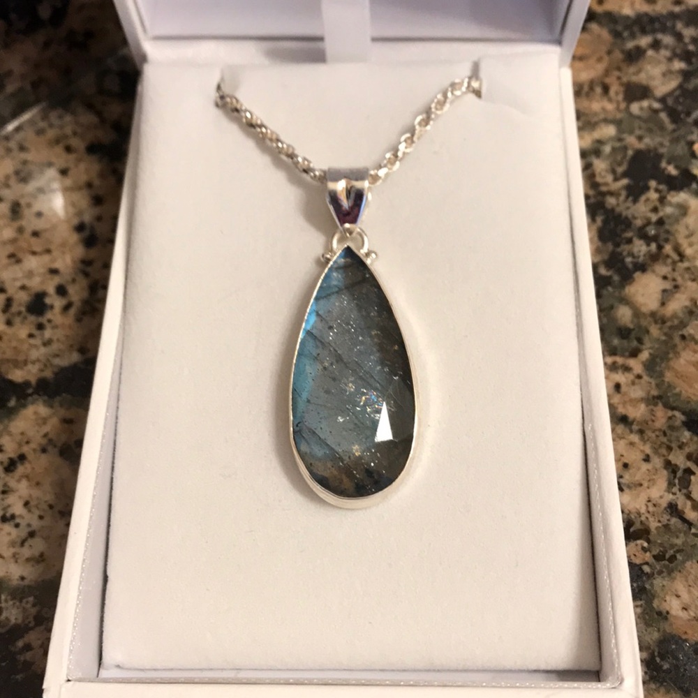 STERLING SILVER FACETED GENUINE LABADORITE 345.00 NWT - Picture 6 of 8